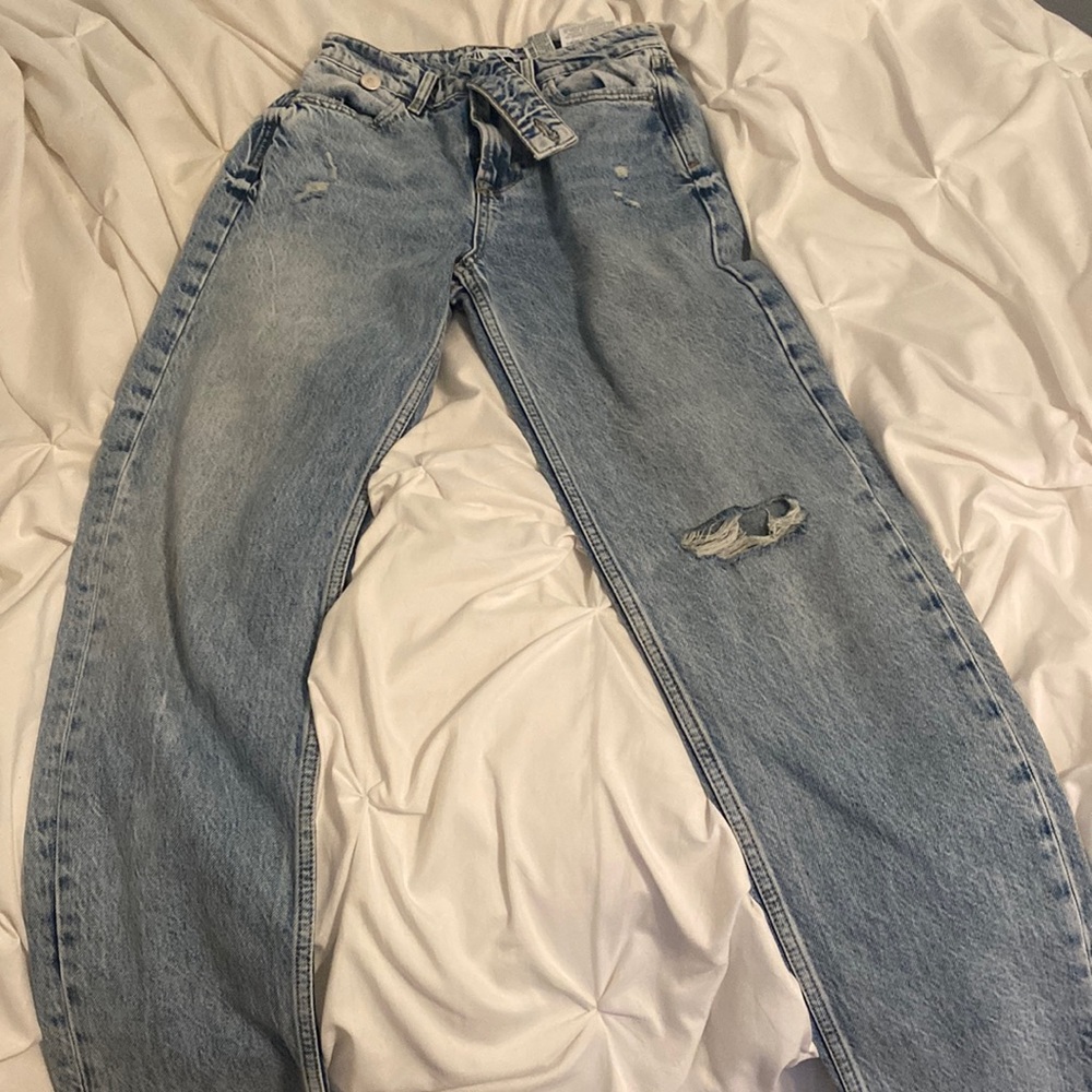 Zara size 0 asymmetrical waist jeans